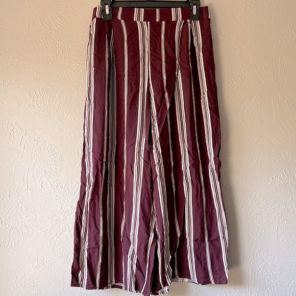 Wild fable burgundy vertical stripe ankle length pants - Picture 1 of 5